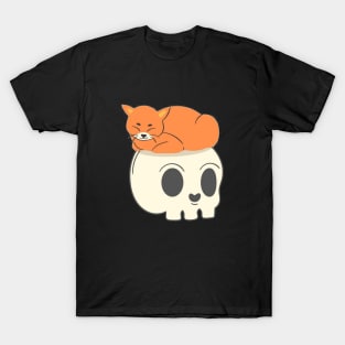 Cute Cat and Skull T-Shirt